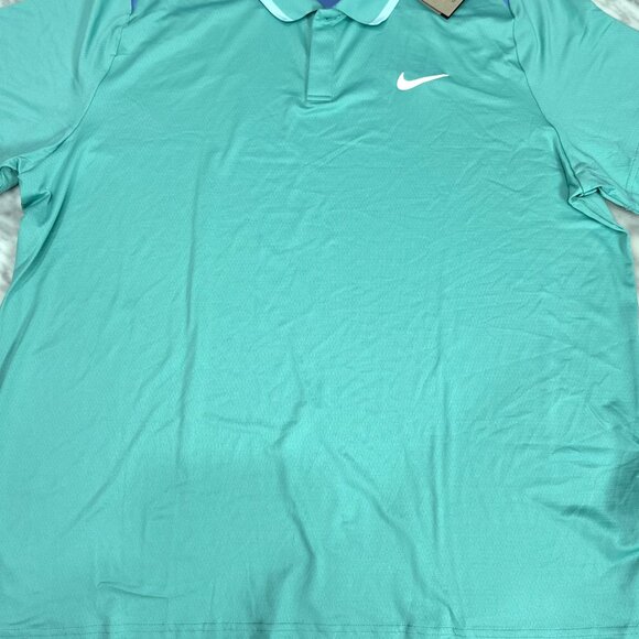 NikeCourt Advantage Men's Dri-FIT Tennis Polo FD5317-300 Green Frost/Royal XXL - Picture 11 of 14